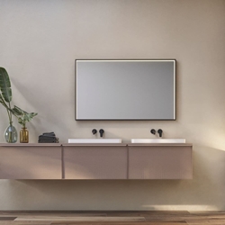 Espejo LED luz perimetral en el interior del marco modelo ABILITY negro mate - Imagen 2