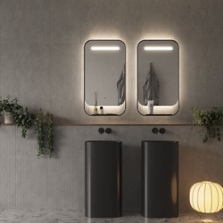 Espejo LED luz retroiluminada con salida frontal,Cargador Wireless integrado modelo CONCEPT - Imagen 2