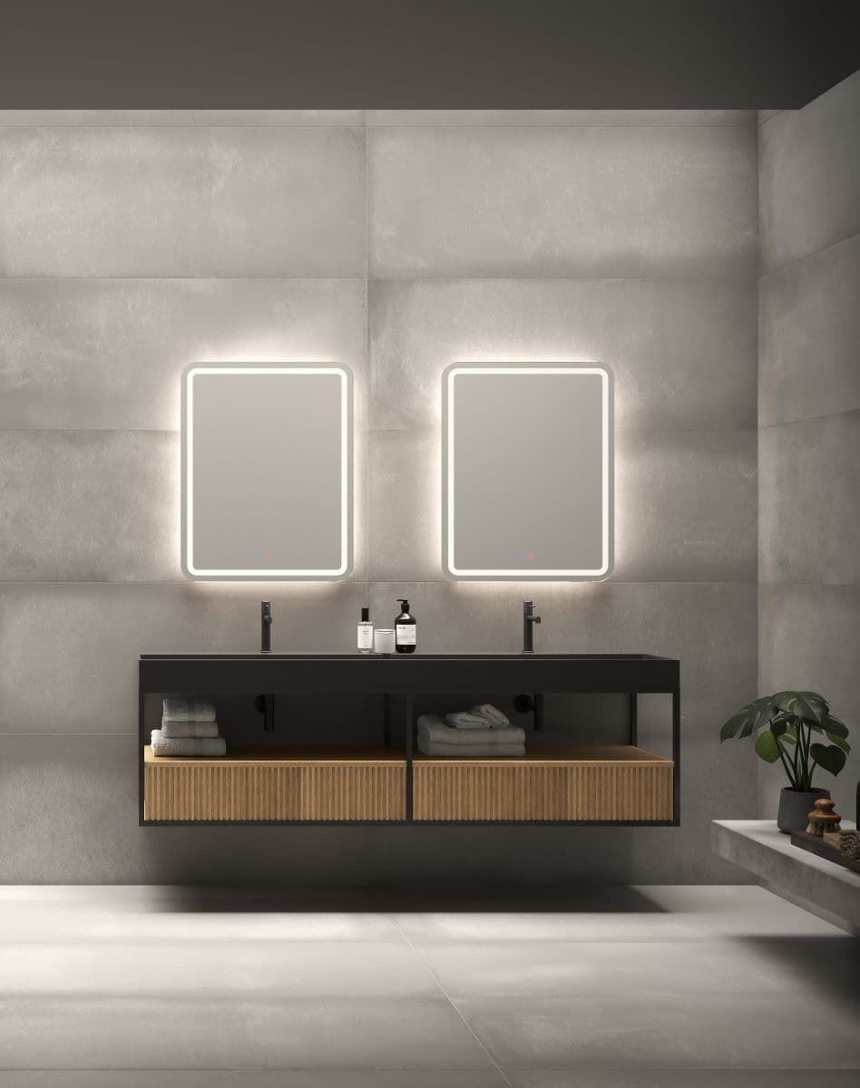 Espejo LED luz retroiluminada con salida frontal modelo GRECIA - Imagen 2