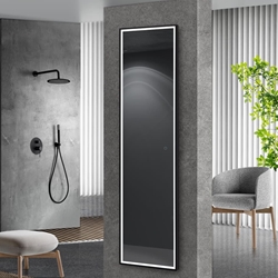 Espejo rectangula LED luz frontal modelo NEW YORK acabado negro mate 40 X 160 CM - Imagen 1