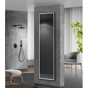 Espejo rectangula LED luz frontal modelo NEW YORK acabado negro mate 40 X 160 CM - Imagen 1