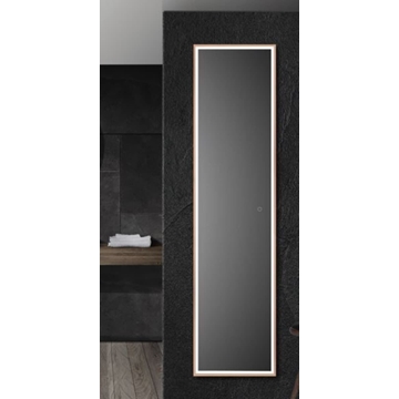 Espejo rectangula LED luz frontal modelo NEW YORK acabado oro rosa cepillado 40 X 160 CM - Imagen 1