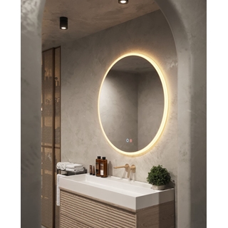 Espejo redondo LED luz en marco iluminado modelo ATENAS diámetro 80 cm - Imagen 2