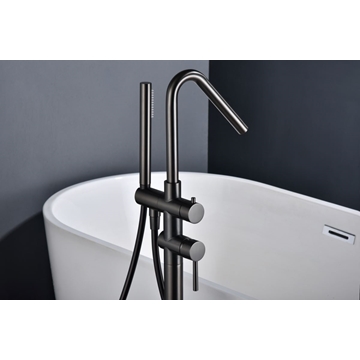 Grifería de bañera exenta monomando serie CÓRCEGA acabado black gun metal - Imagen 1