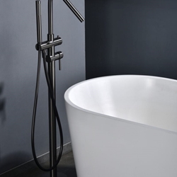 Grifería de bañera exenta monomando serie CÓRCEGA acabado black gun metal - Imagen 2