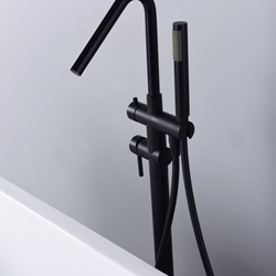 Grifería de bañera exenta monomando serie CÓRCEGA acabado negro mate - Imagen 2