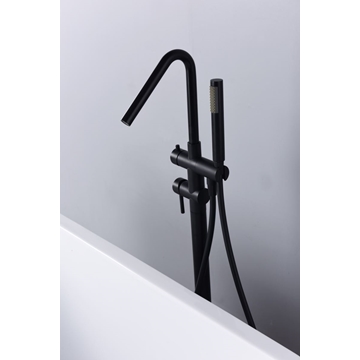 Grifería de bañera exenta monomando serie CÓRCEGA acabado negro mate - Imagen 2