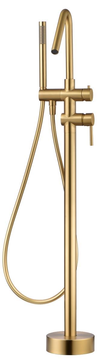 Grifería de bañera exenta monomando serie CÓRCEGA acabado oro cepillado - Imagen 3