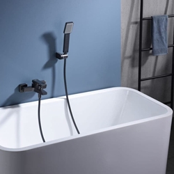 Griferia de bañera monomando serie ART acabado negro-gun metal - Imagen 1