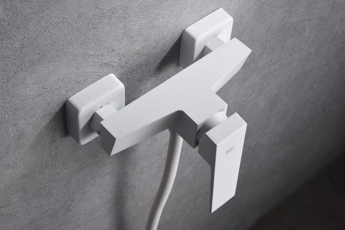 Griferia de baño monomando serie ART acabado blanco - Imagen 2