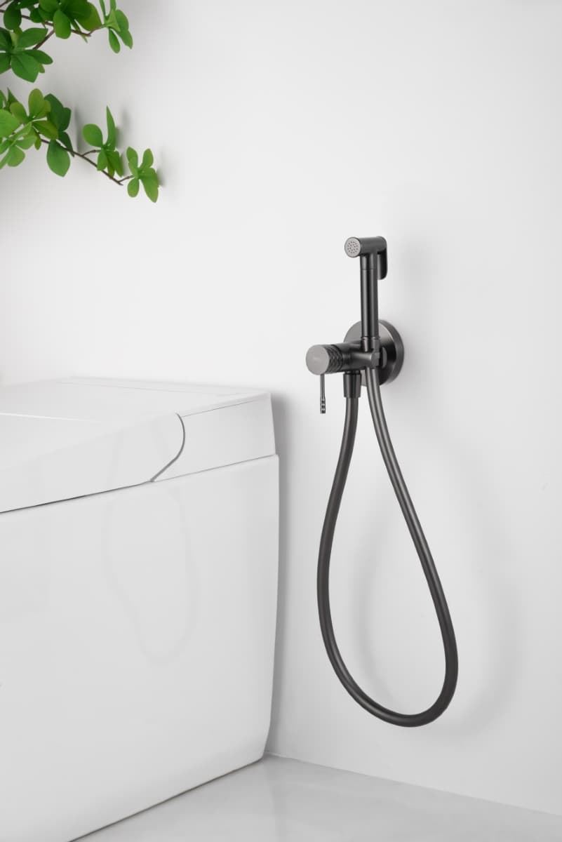 Griferia de bide empotrada GENOVA acabado negro gun metal - Imagen 1