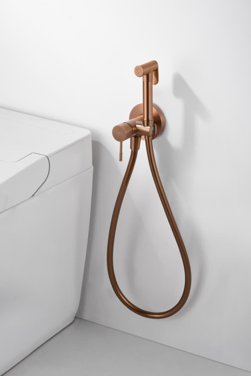 Griferia de bide empotrada GENOVA acabado oro rosa cepillado - Imagen 1