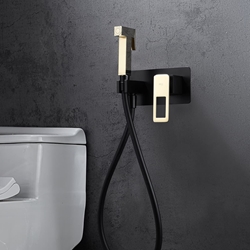 Griferia de bide empotrada SUECIA acabado oro brillo / negro mate - Imagen 1