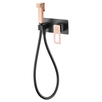 Griferia de bide empotrada SUECIA acabado oro rosa brillo / negro mate - Imagen 2