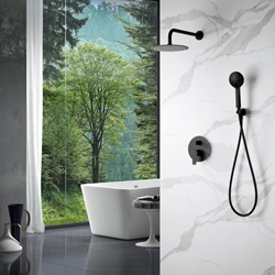 Griferia monomando empotrada serie BELGICA acabado negro mate - Imagen 1