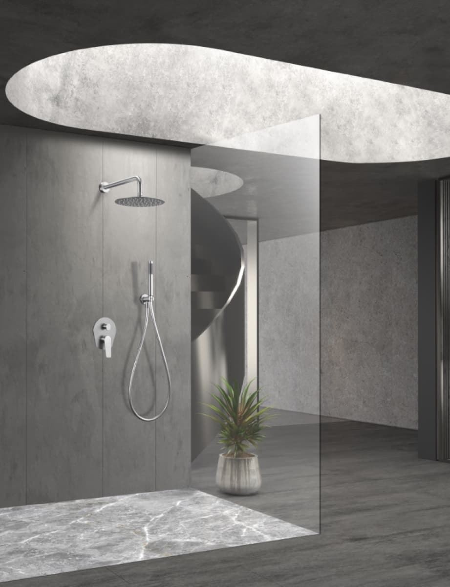 Griferia monomando empotrada serie DELOS acabado acero S.316 - Imagen 1