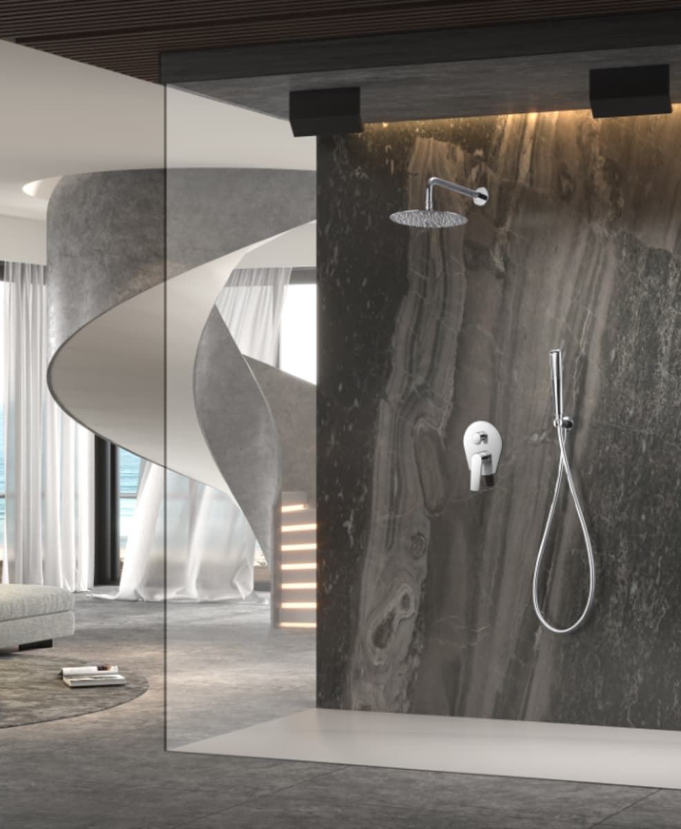 Griferia monomando empotrada serie DELOS acabado cromo - Imagen 1