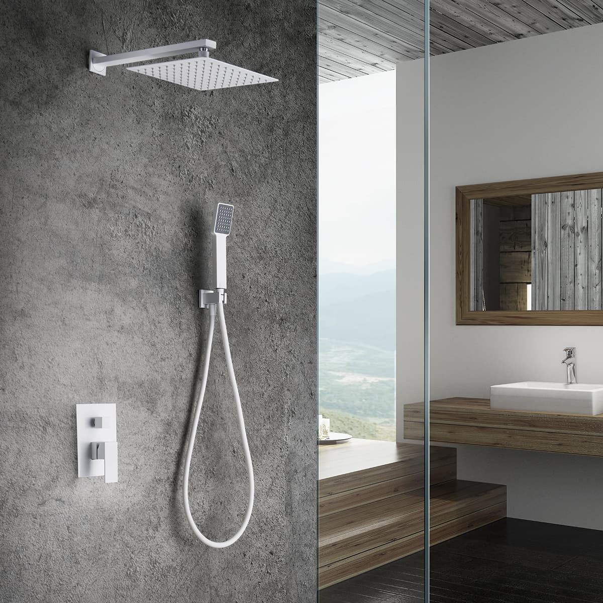 Griferia monomando empotrada serie DUBLIN acabado blanco mate - Imagen 1