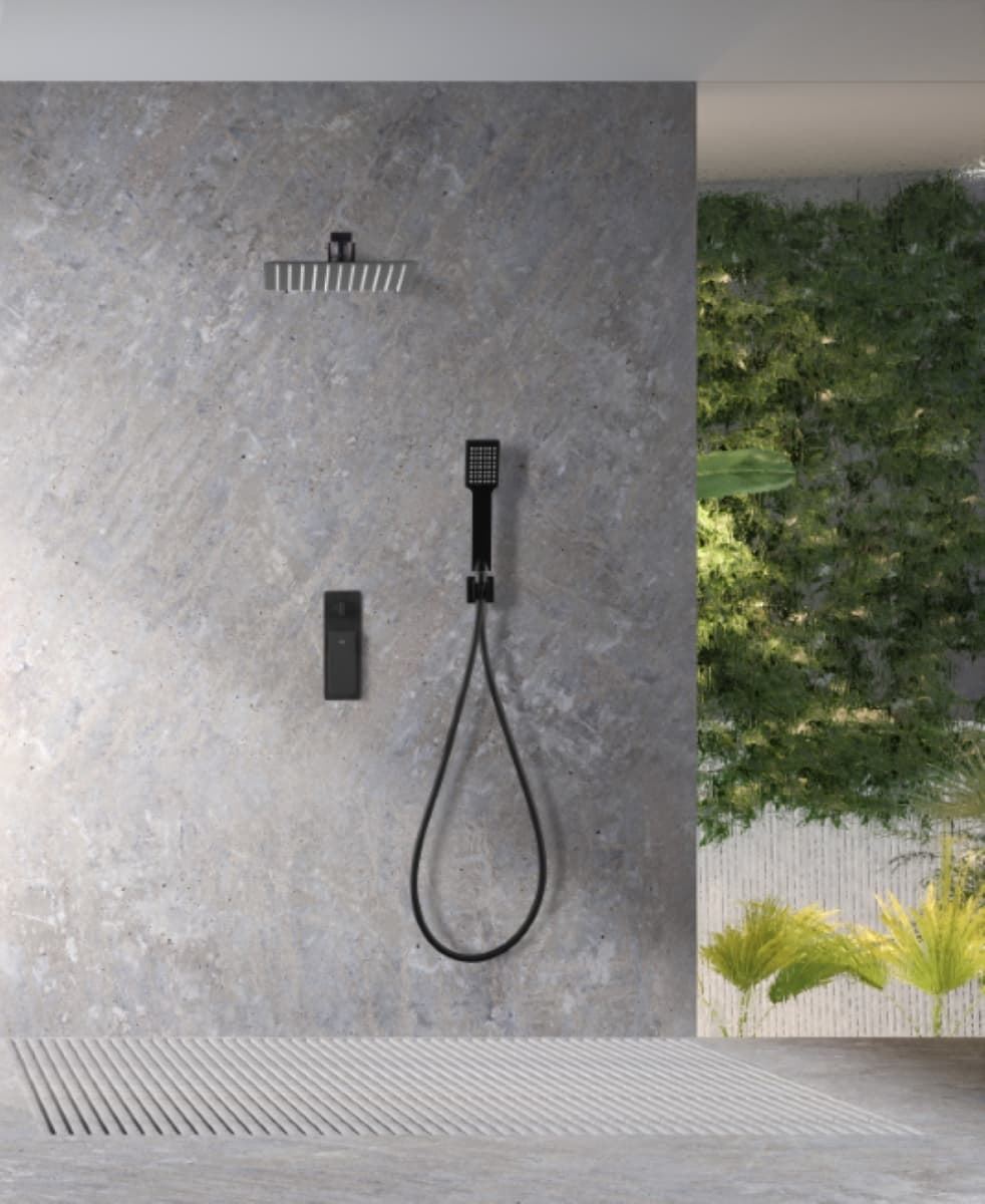 Griferia monomando empotrada serie FIYI acabado negro mate - Imagen 1