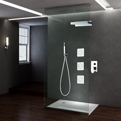 Griferia monomando empotrada serie FORMENTERA acabado cromo 3 jets orientables - Imagen 1