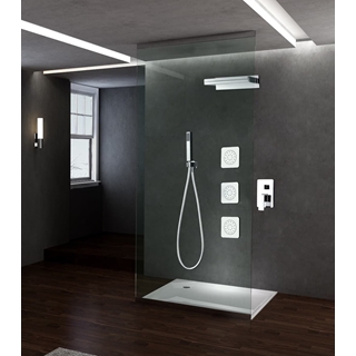 Griferia monomando empotrada serie FORMENTERA acabado cromo 3 jets orientables - Imagen 1