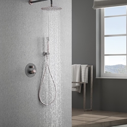 Griferia monomando empotrada serie LINE acabado gris mate / champagne - Imagen 1