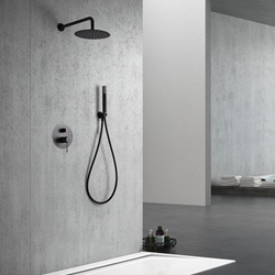 Griferia monomando empotrada serie LINE acabado negro gun metal - Imagen 1