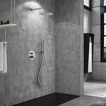 Griferia monomando empotrada serie LINE acabado niquel cepillado - Imagen 1