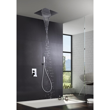 Griferia monomando empotrada serie MÁLAGA acabado cromo Incluye premarco a techo - Imagen 1