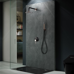 Griferia monomando empotrada serie MILOS acabado oro rosa brillo / negro mate - Imagen 1