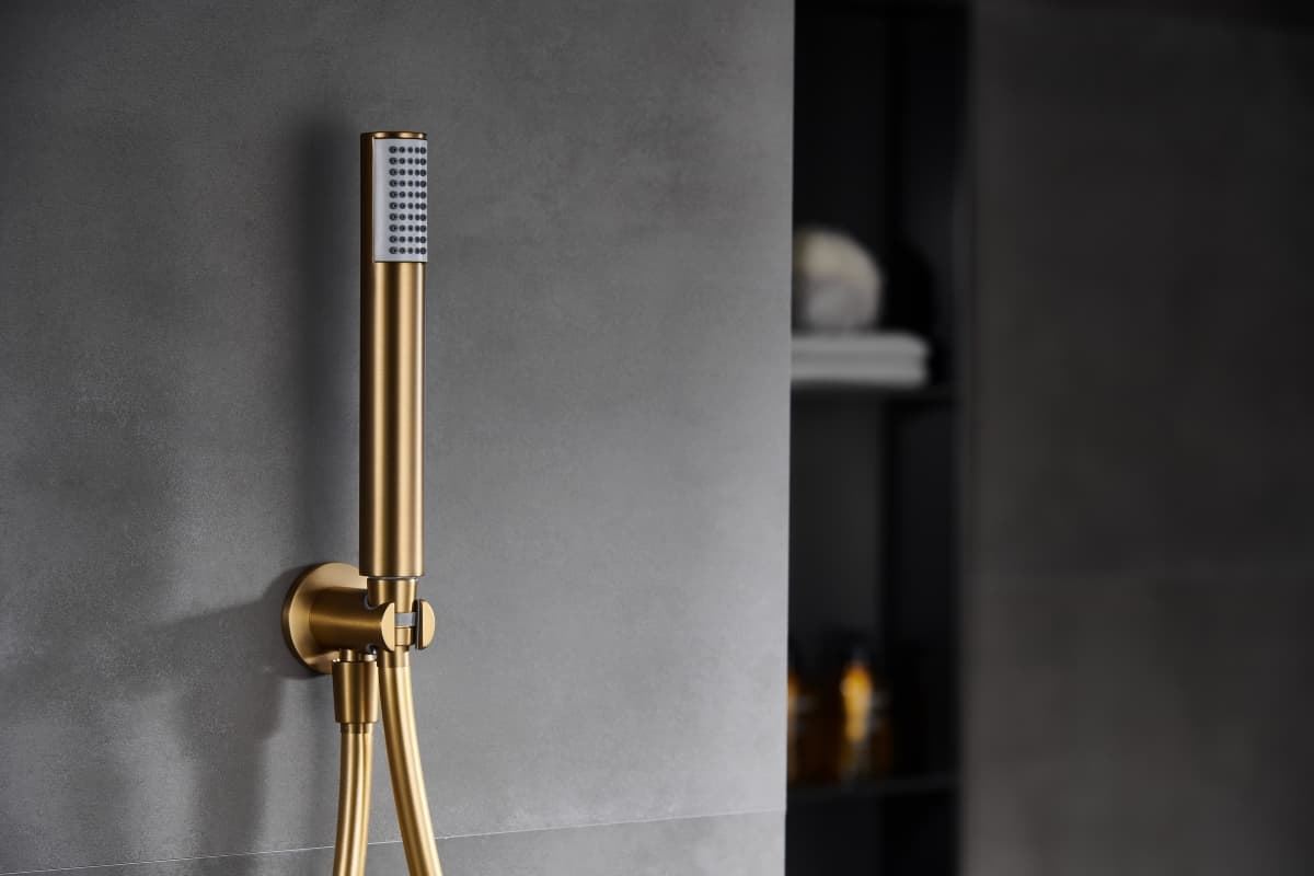 Griferia monomando empotrada serie MONZA acabado oro cepillado - Imagen 2