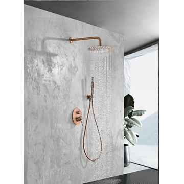 Griferia monomando empotrada serie MONZA acabado oro rosa cepillado - Imagen 1