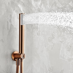 Griferia monomando empotrada serie MONZA acabado oro rosa cepillado - Imagen 2