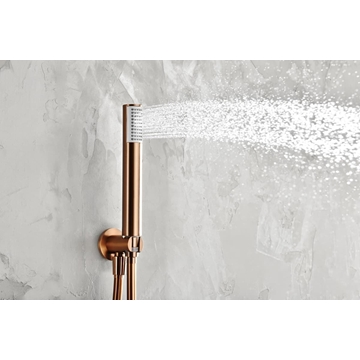 Griferia monomando empotrada serie MONZA acabado oro rosa cepillado - Imagen 2