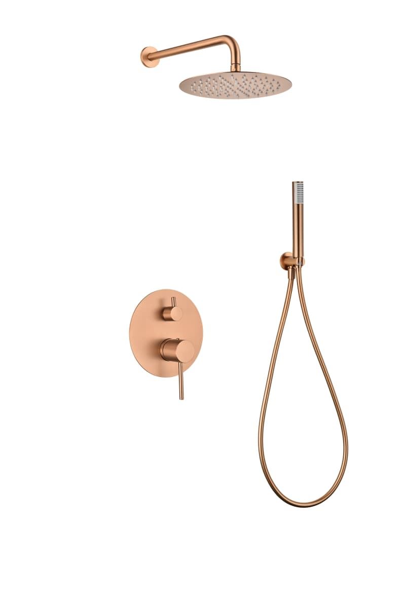 Griferia monomando empotrada serie MONZA acabado oro rosa cepillado - Imagen 5