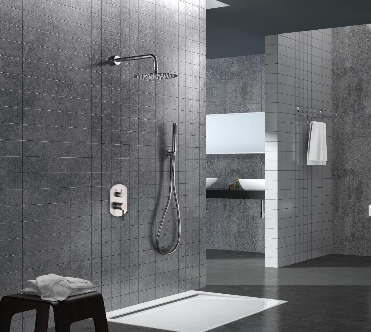 Griferia monomando empotrada serie MOSCU acabado acero S.316,Válido tanto para interior como exterior. Alta resistencia - Imagen 2