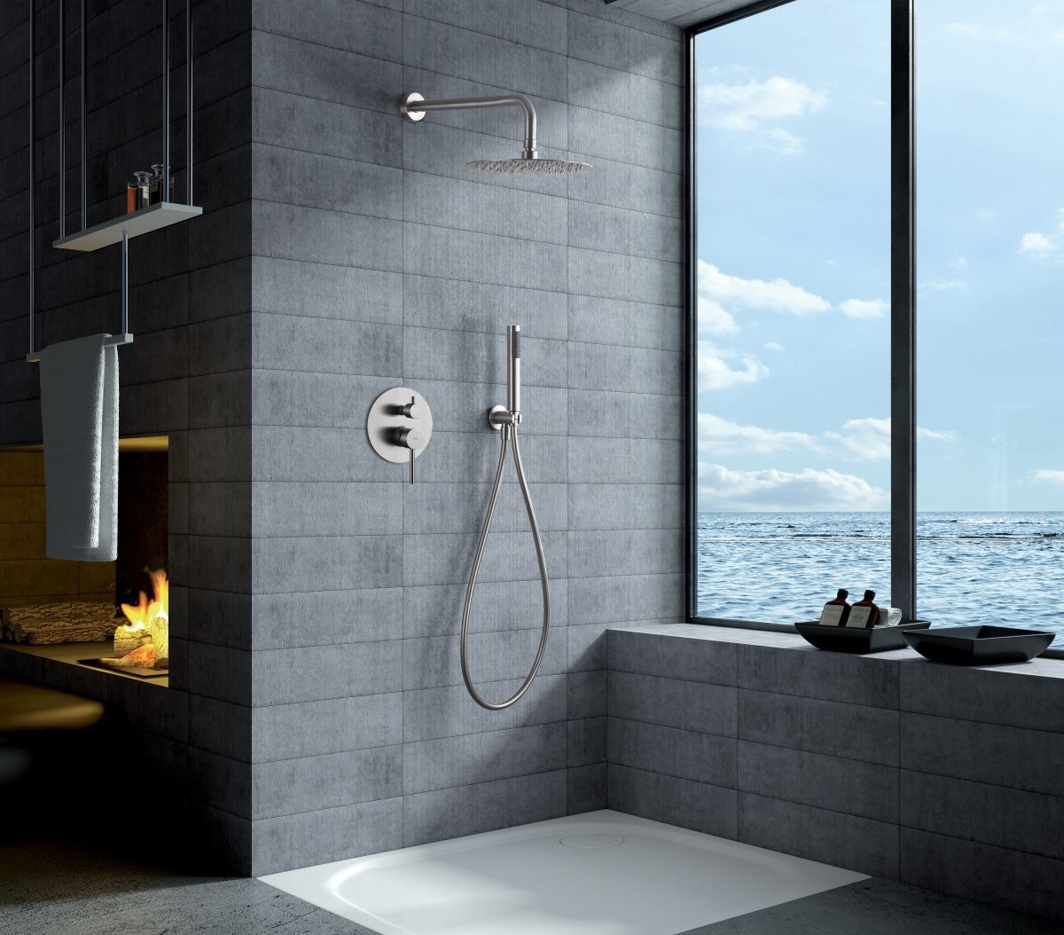 Griferia monomando empotrada serie MOSCU acabado acero S.316,Válido tanto para interior como exterior. Alta resistencia - Imagen 3