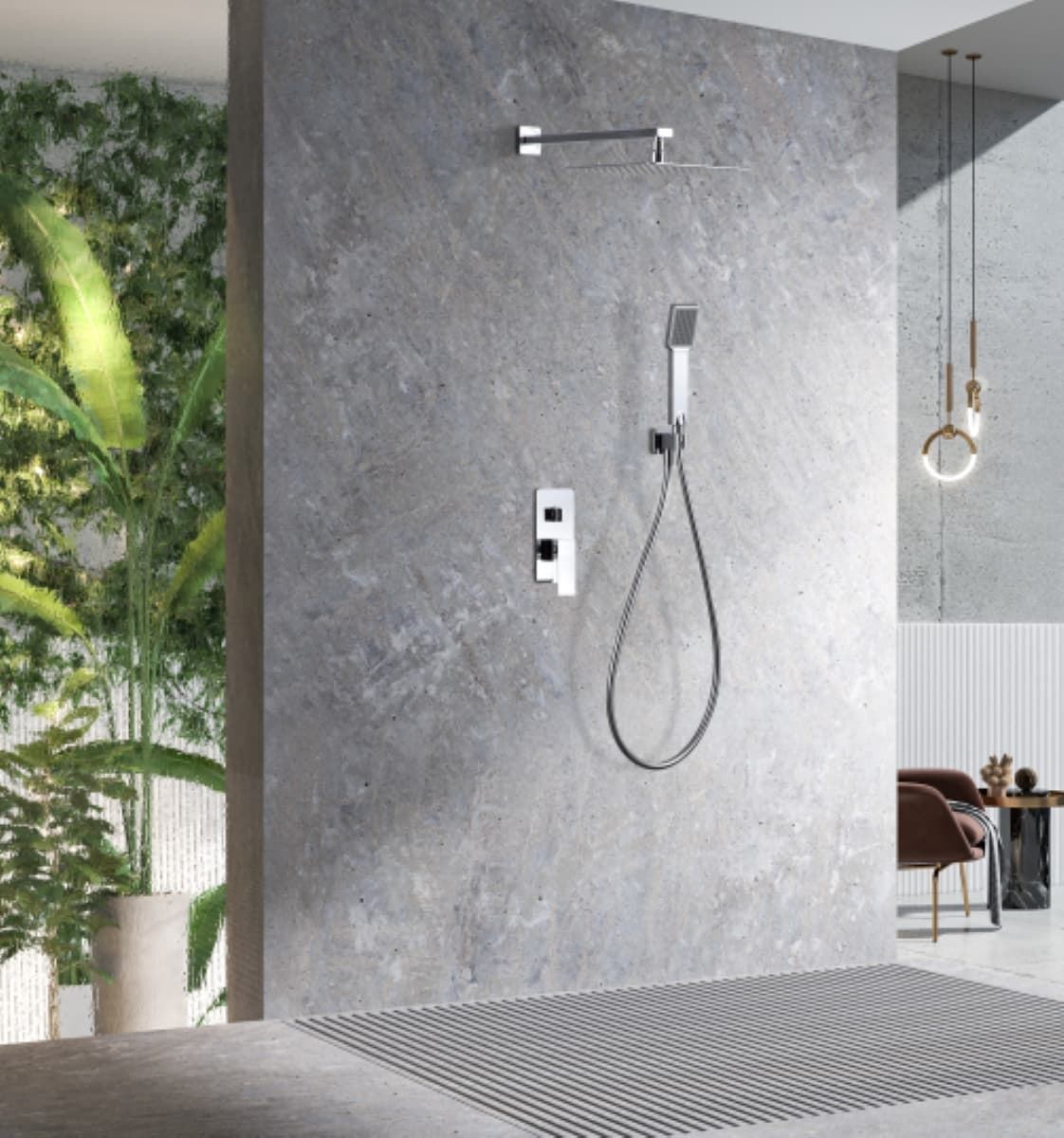 Griferia monomando empotrada serie PISA acabado cromo - Imagen 1