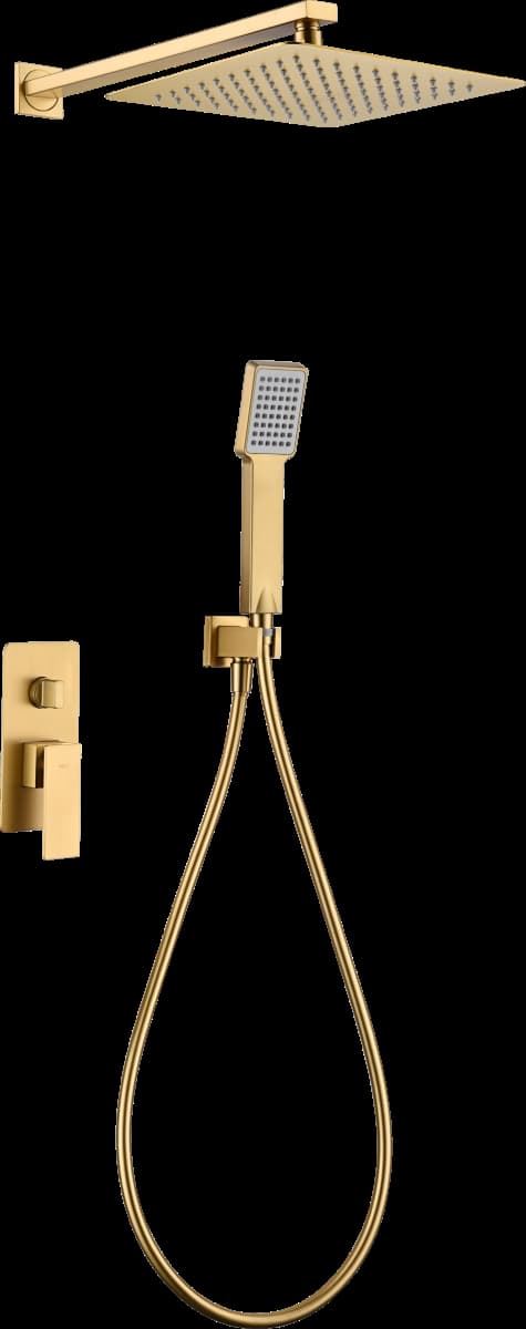 Griferia monomando empotrada serie PISA acabado oro cepillado - Imagen 2