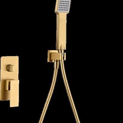 Griferia monomando empotrada serie PISA acabado oro cepillado - Imagen 2