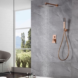 Griferia monomando empotrada serie PISA acabado oro rosa cepillado - Imagen 1