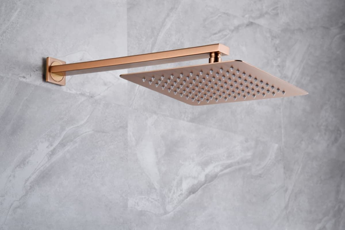 Griferia monomando empotrada serie PISA acabado oro rosa cepillado - Imagen 3