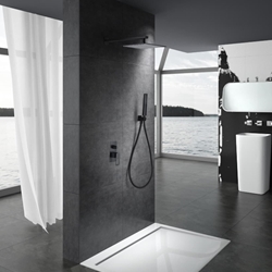 Griferia monomando empotrada serie SUECIA acabado negro mate - Imagen 1