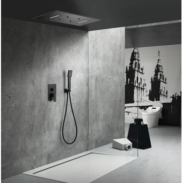 Griferia monomando empotrada serie SUMATRA acabado negro mate con premarco incluído - Imagen 1