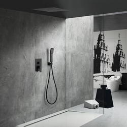 Griferia monomando empotrada serie VOLGA acabado negro mate (Encastrado a techo) - Imagen 1