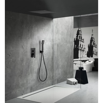 Griferia monomando empotrada serie VOLGA acabado negro mate (Encastrado a techo) - Imagen 1