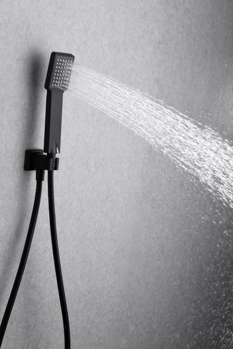 Griferia monomando empotrada serie VOLGA acabado negro mate (Encastrado a techo) - Imagen 2