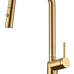 Grifería monomando para Cocina caño extraíble serie BONN acabado oro cepillado - Imagen 1