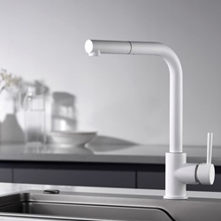 Grifería monomando para Cocina caño extraíble serie MALTA acabado blanco mate - Imagen 1