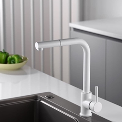 Grifería monomando para Cocina caño extraíble serie MALTA acabado blanco mate - Imagen 2